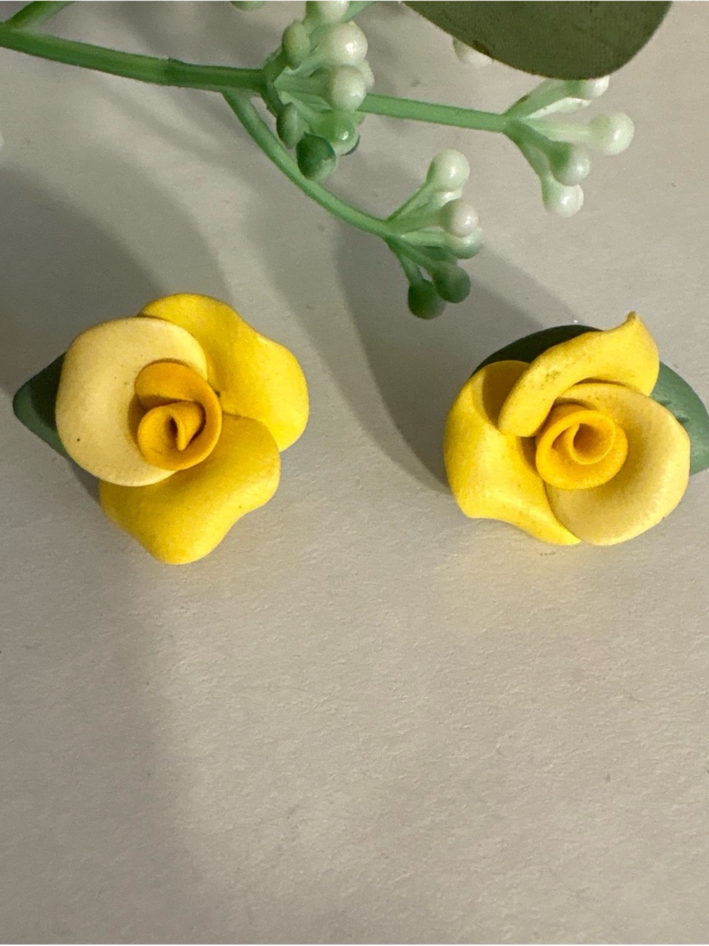 Vintage Yellow Floral Stud Earrings - Women Accessories